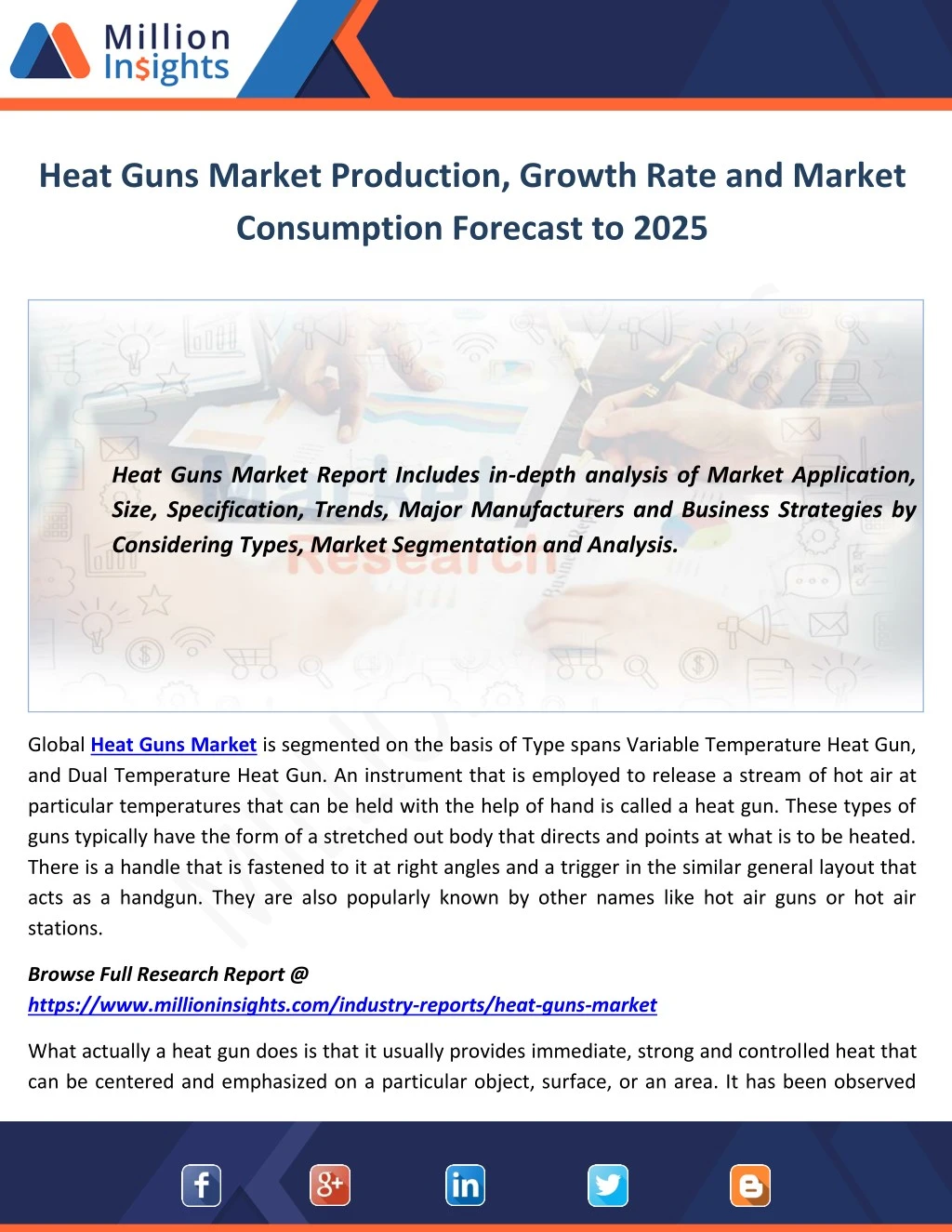 heat guns market production growth rate