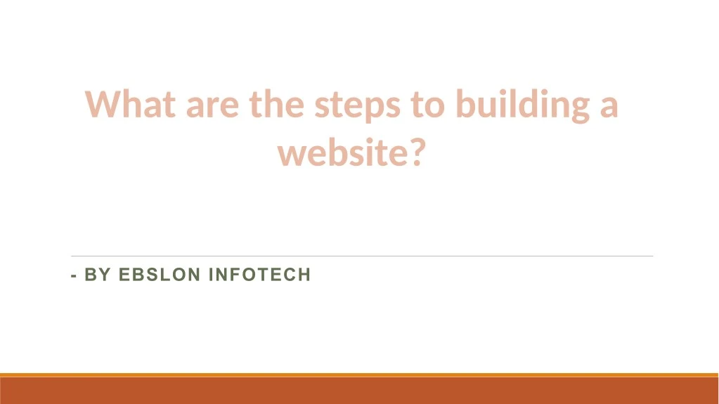 what are the steps to building a website
