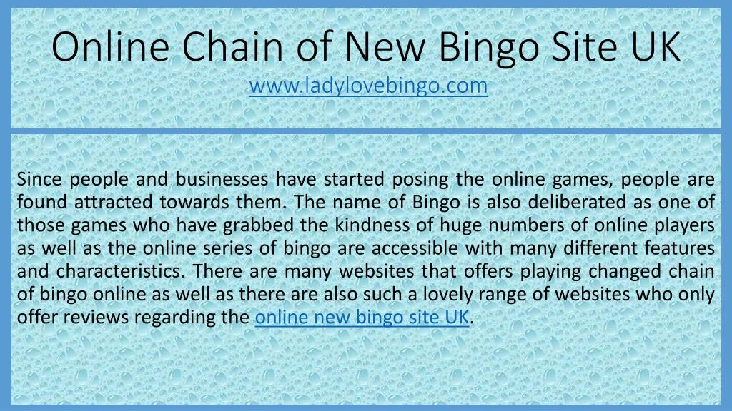 online chain of new bingo site uk www ladylovebingo com