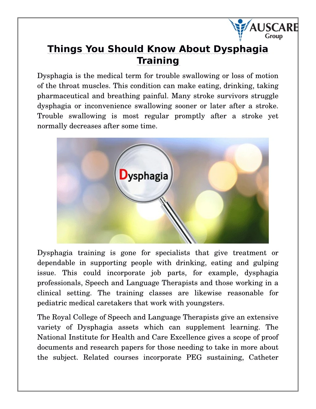 things you should know about dysphagia training