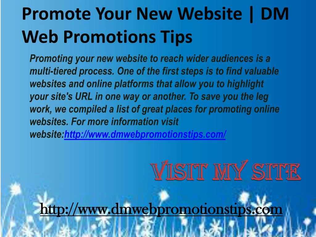 promote your new website dm web promotions tips