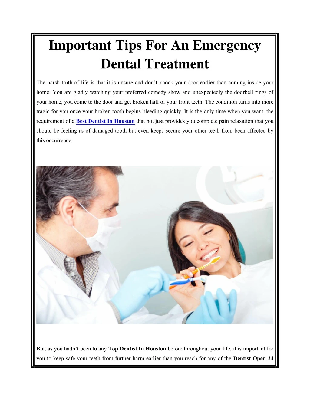 important tips for an emergency dental treatment