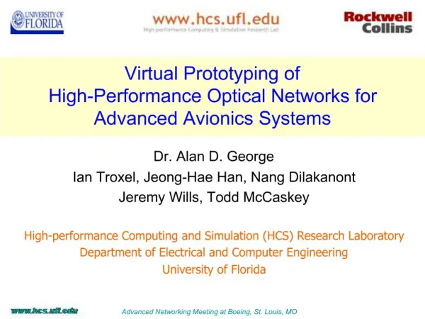 Virtual Prototyping of High-Performance Optical Networks for Advanced Avionics Systems