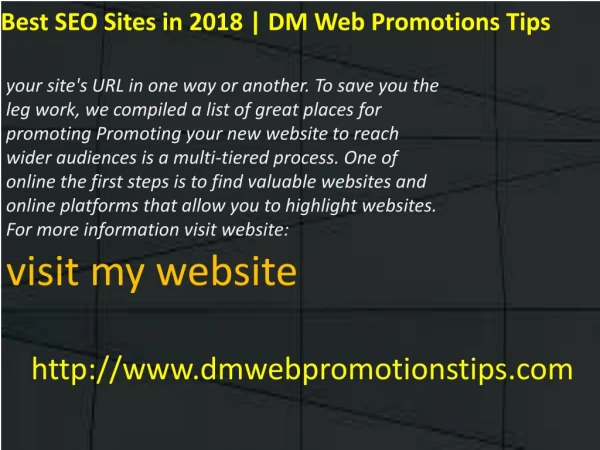 DM Web Promotions Tips