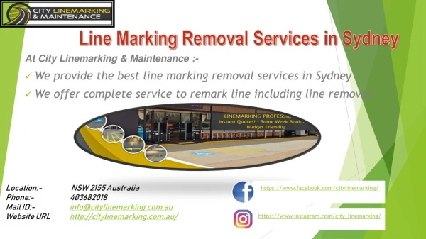 Line Marking Removal Services in Sydney