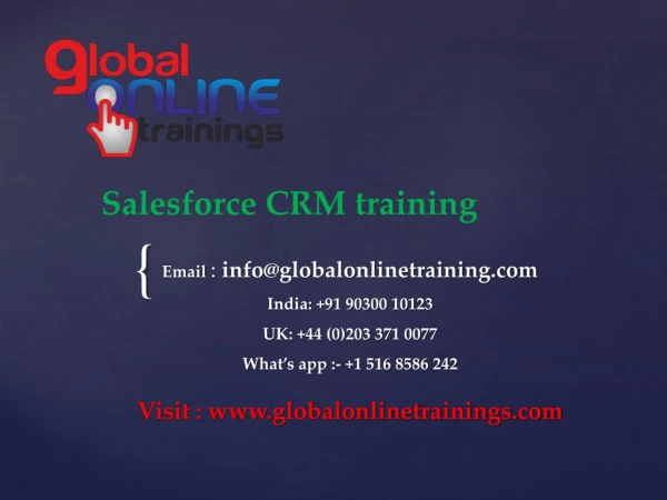 Salesforce CRM training | Best Salesforce CRM admin developer training