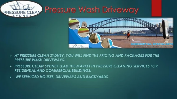 Pressure Wash Driveway Pricing at Pressure Clean Sydney
