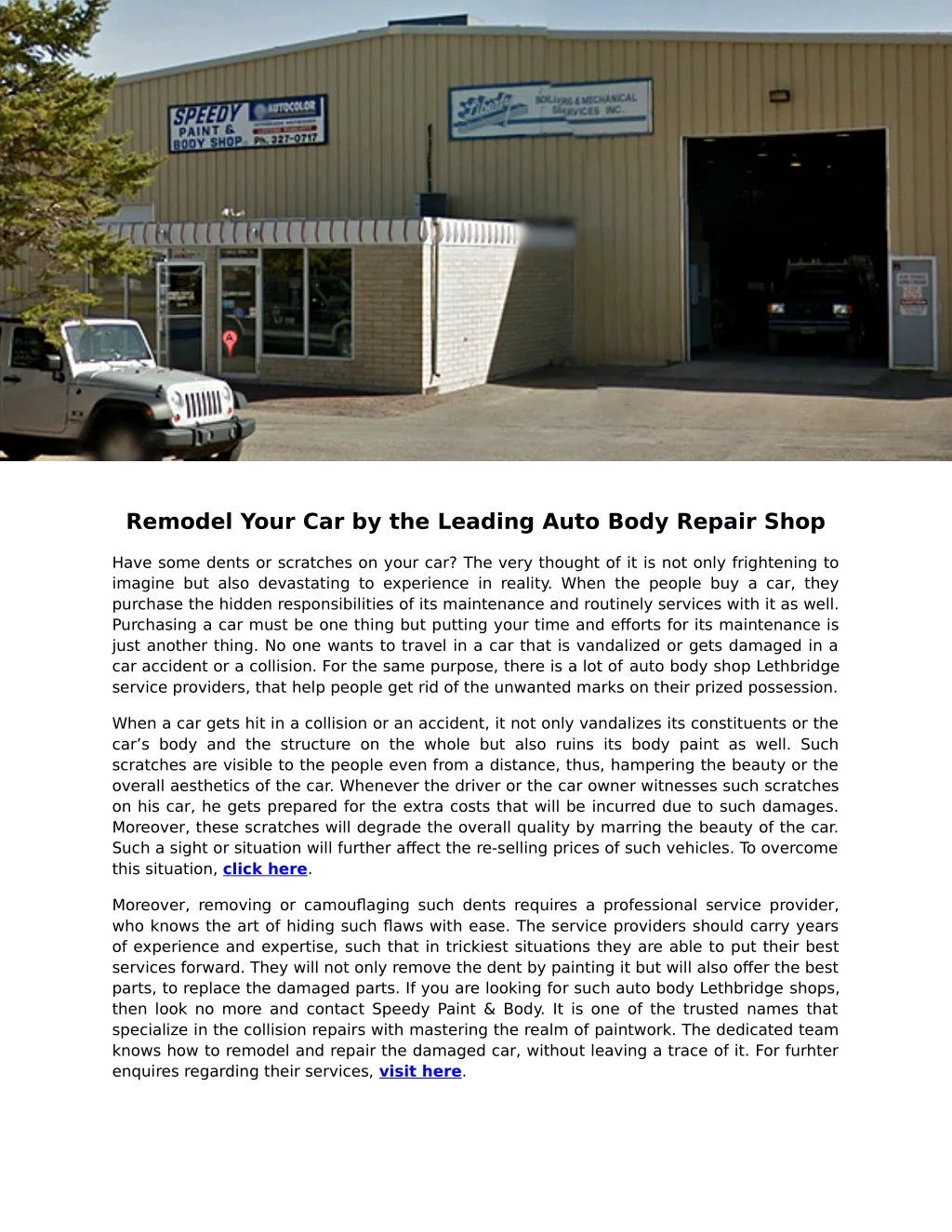 remodel your car by the leading auto body repair
