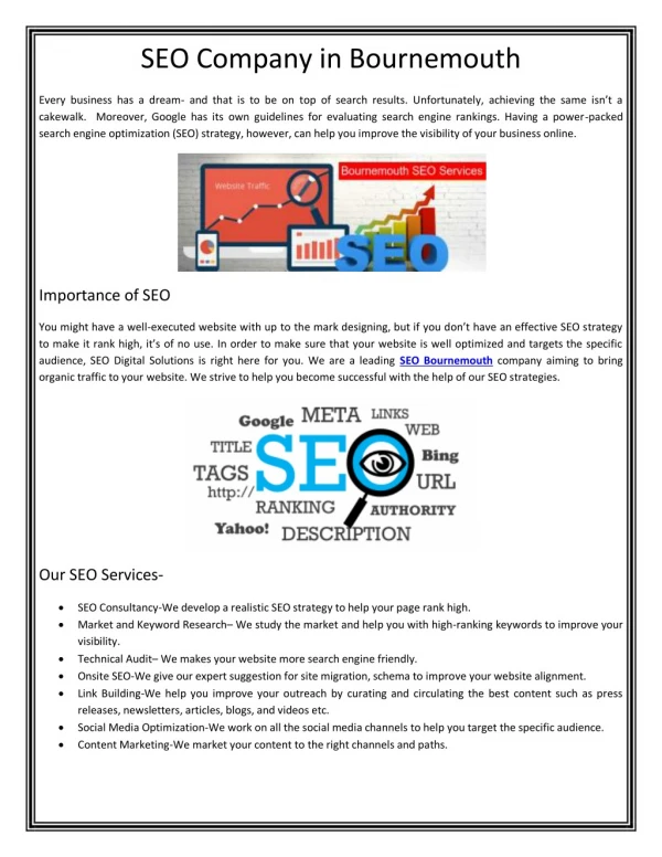 Benefits Of Our Bournemouth SEO Services-