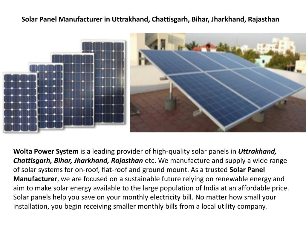 solar panel manufacturer in uttrakhand chattisgarh bihar jharkhand rajasthan