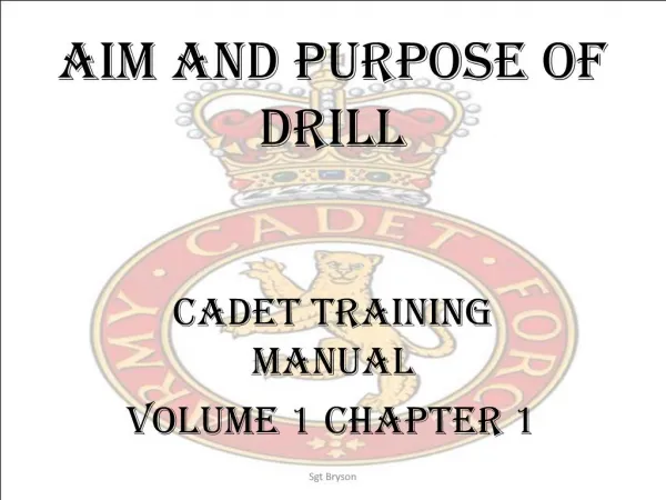 AIM AND PURPOSE OF DRILL
