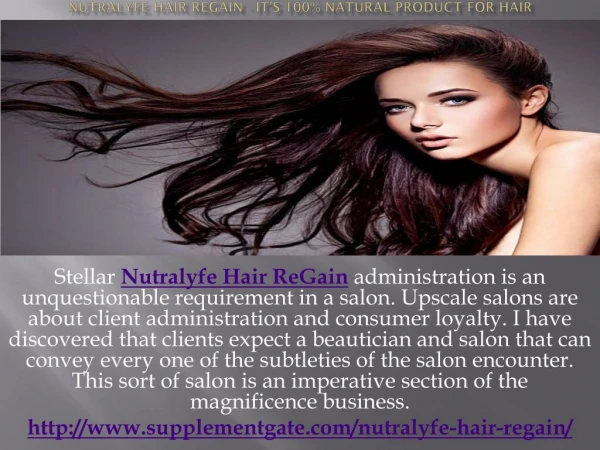 Nutralyfe Hair ReGain - It's 100% Natural Product For Hair Growth