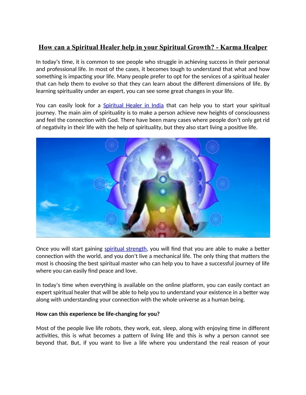 how can a spiritual healer help in your spiritual