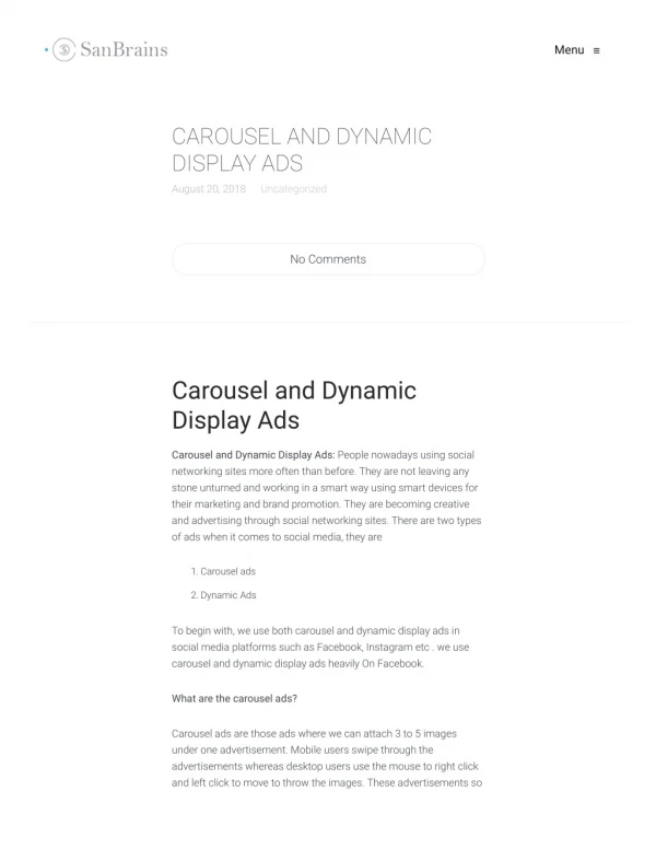 CAROUSEL AND DYNAMIC DISPLAY ADS