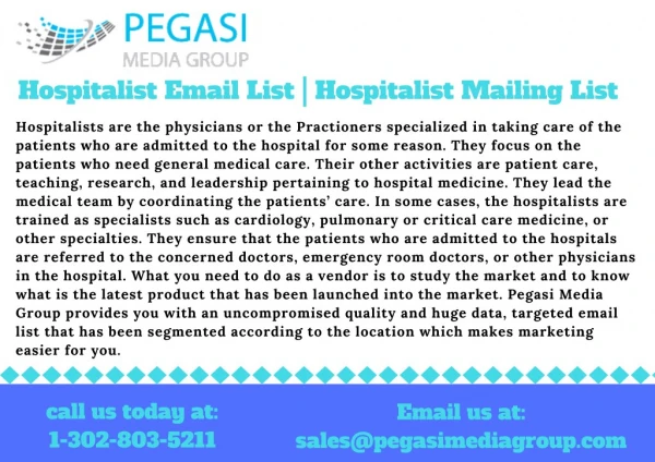 Hospitalist Email List| Hospitalist Mailing List