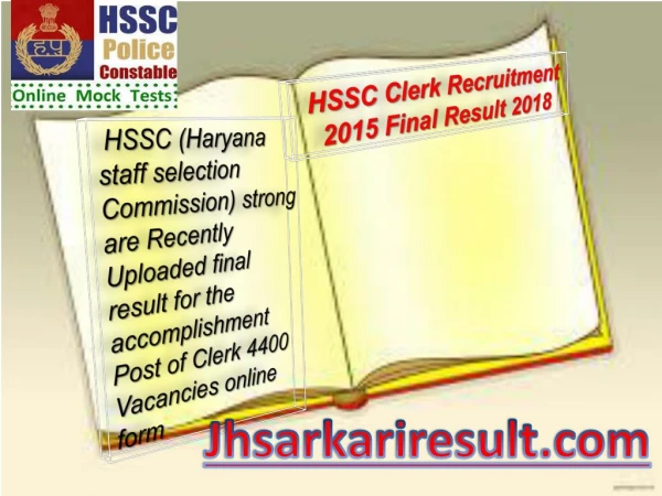 Hssc clerk recruitment 2015 final result 2018