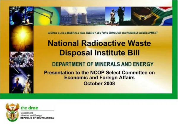 National Radioactive Waste Disposal Institute Bill
