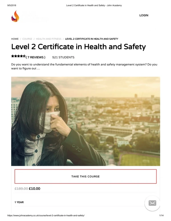 Level 2 Certificate in Health and Safety - John Academy