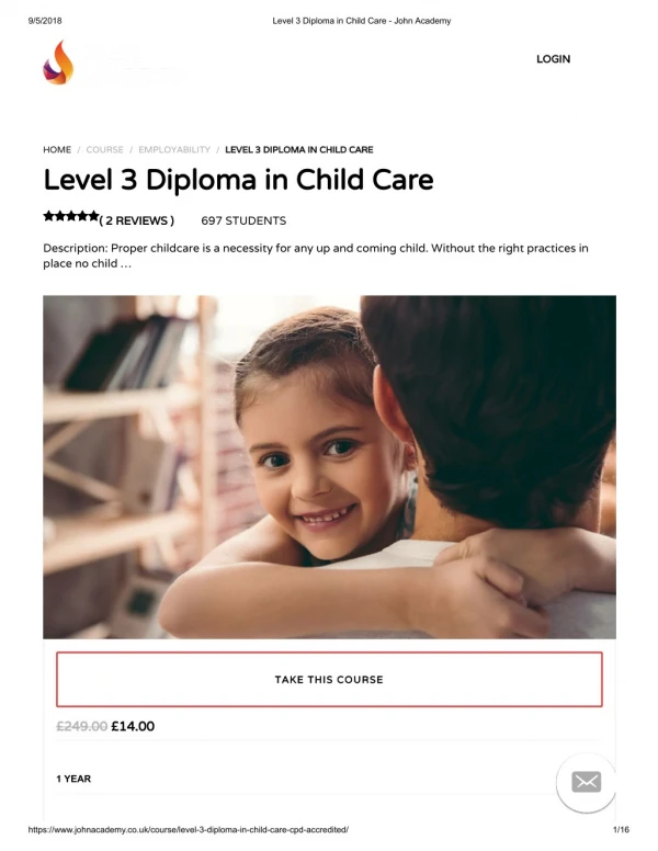 Level 3 Diploma in Child Care - john Academy