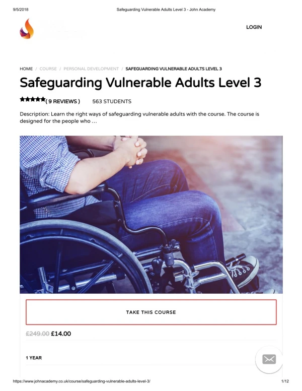 Safeguarding Vulnerable Adults Level 3 - John Academy