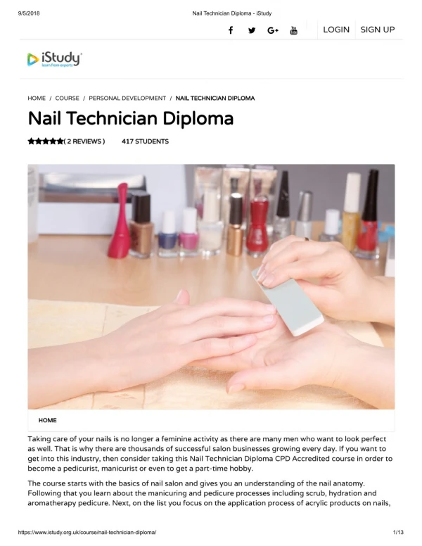 Nail Technician Diploma - istudy
