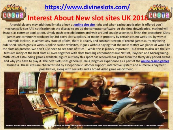 Interest About New slot sites UK 2018