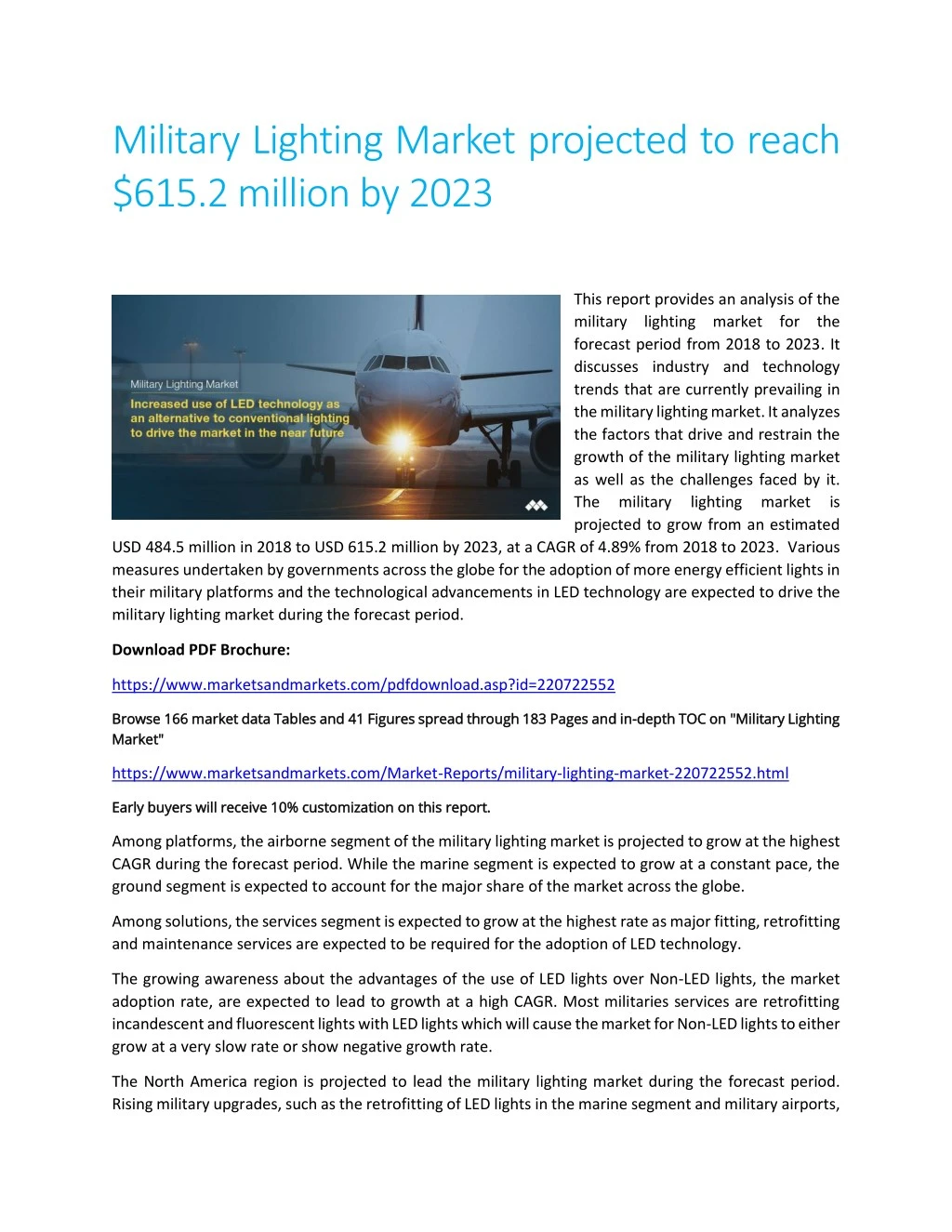 military lighting market projected to reach