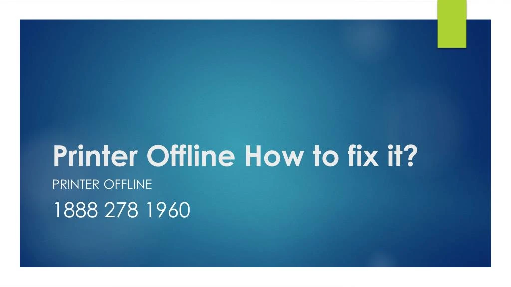 printer offline how to fix it