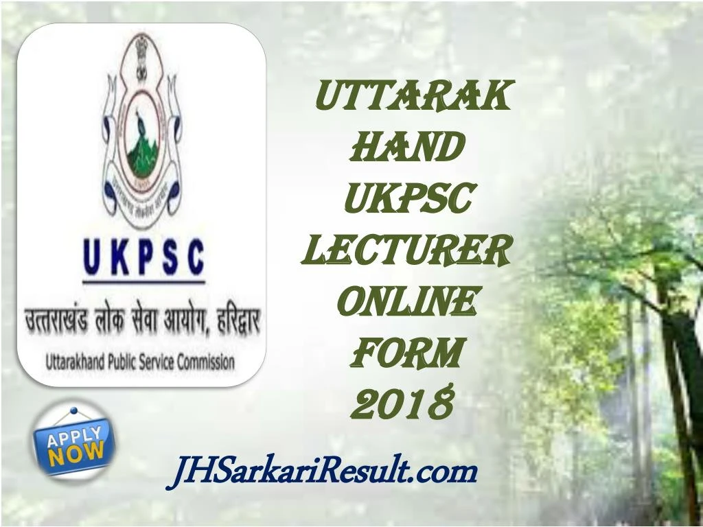 uttarakhand ukpsc lecturer online form 2018