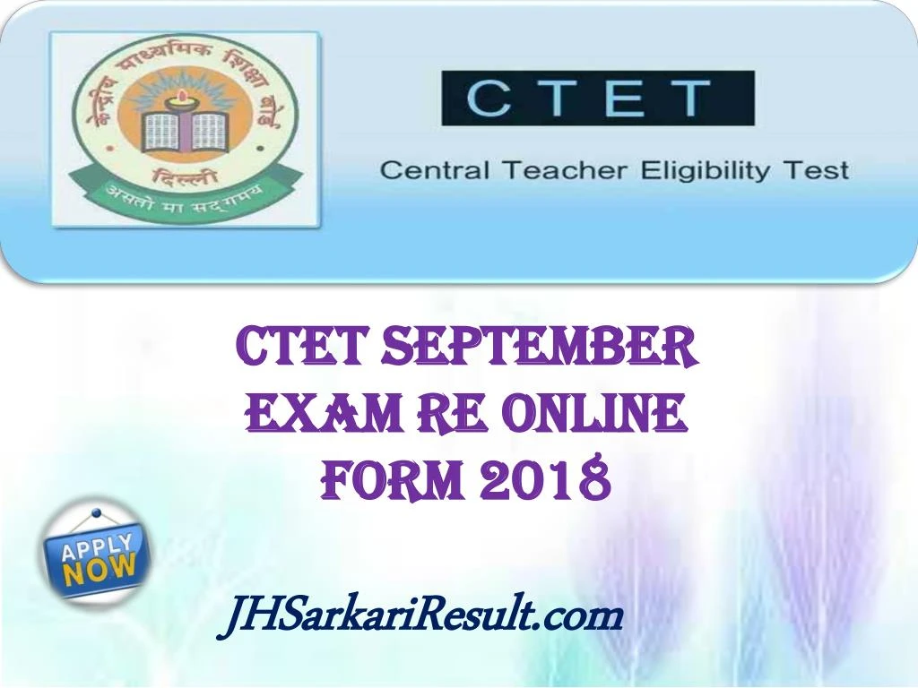 ctet september exam re online form 2018
