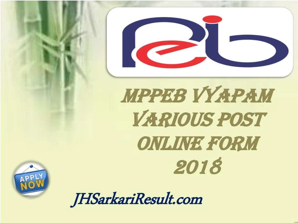 mppeb vyapam various post online form 2018