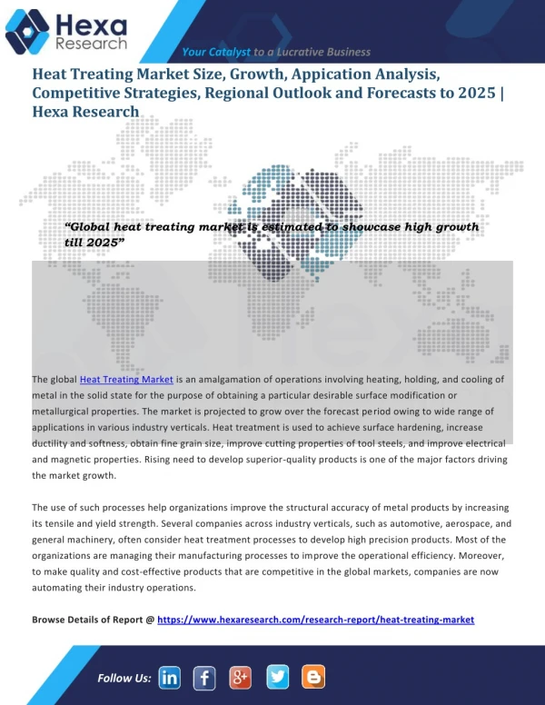 Global Heat Treating Market Research Report - Industry Analysis and Forecast to 2025