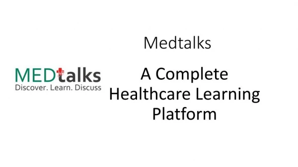 Medtalks | A Complete Healthcare Learning Platform