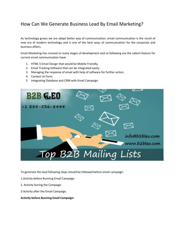 B2B Mailing Lists | Top B2B Mailing Lists | B2B Leo