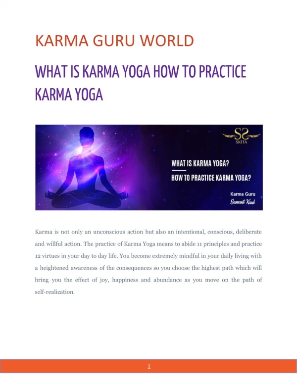 WHAT IS KARMA YOGA? HOW TO PRACTICE KARMA YOGA?