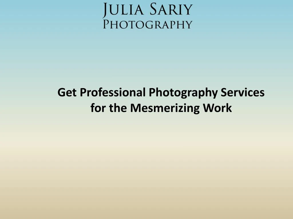 get professional photography services