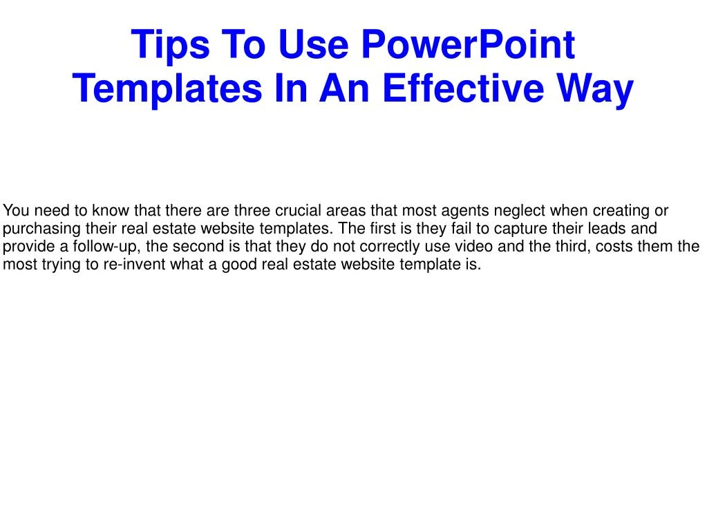tips to use powerpoint templates in an effective way