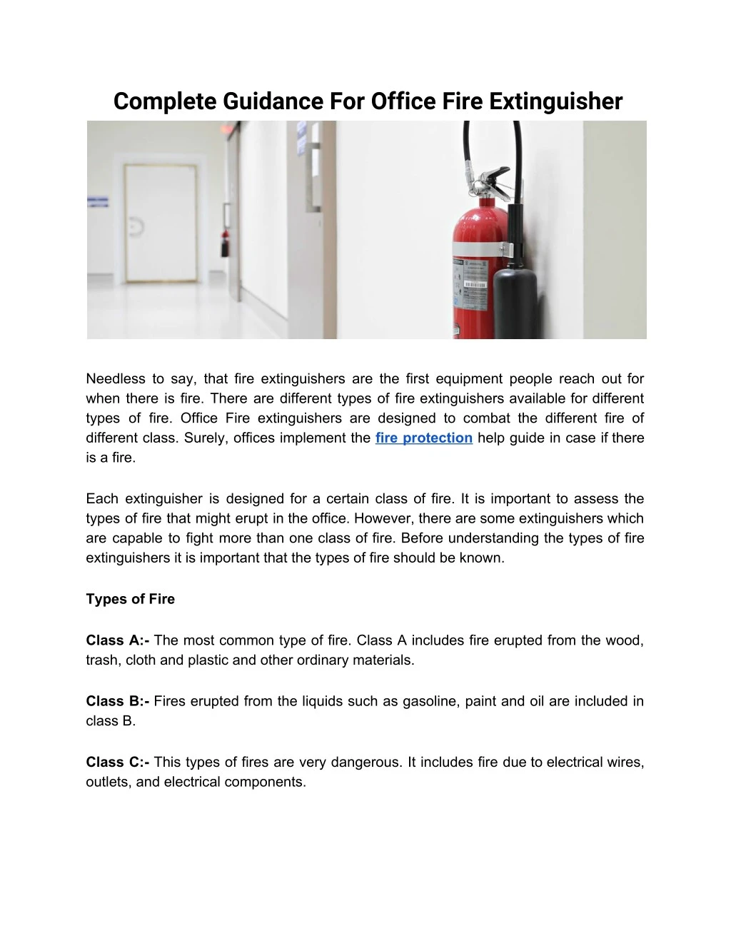 complete guidance for office fire extinguisher