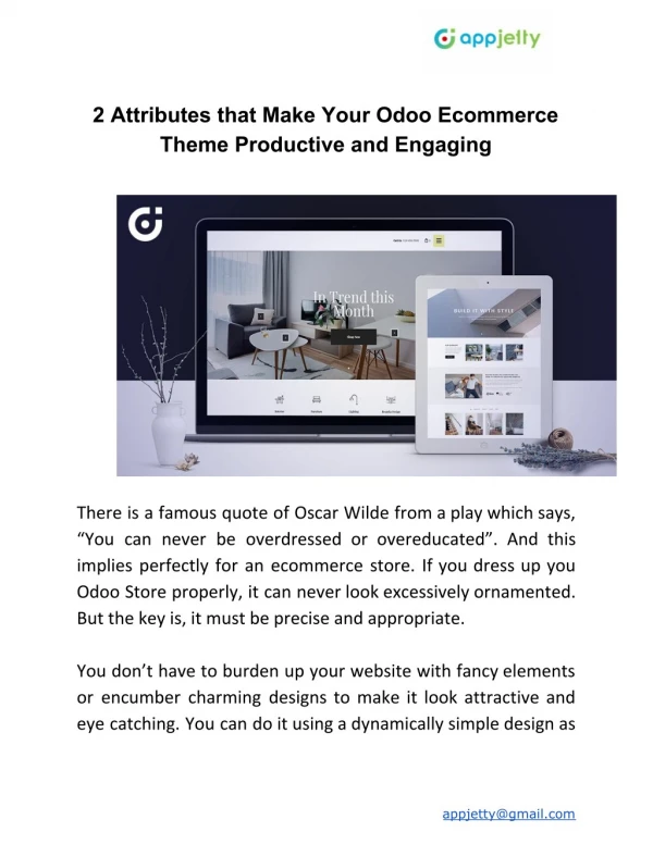 2 Attributes that Make Your Odoo Ecommerce Theme Productive and Engaging