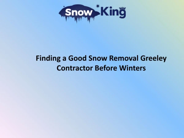 Snow Removal Services in Greely