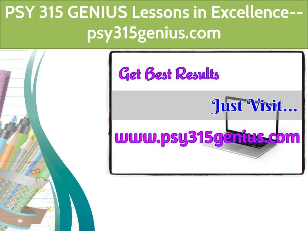 psy 315 genius lessons in excellence psy315genius