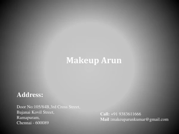Best Bridal Makeup Artist in Chennai - Arun