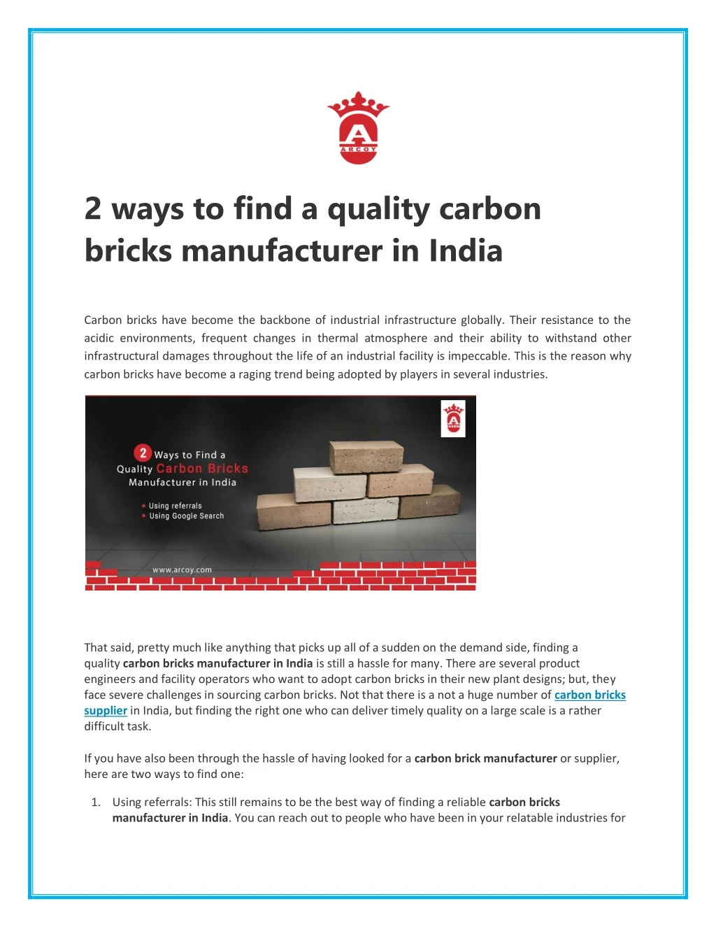 2 ways to find a quality carbon bricks