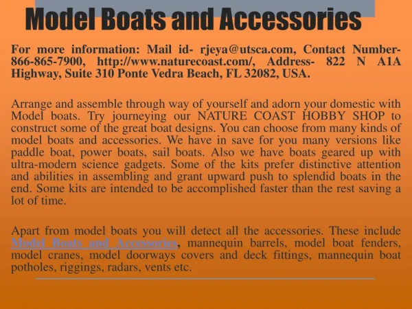 Model Boats and Accessories