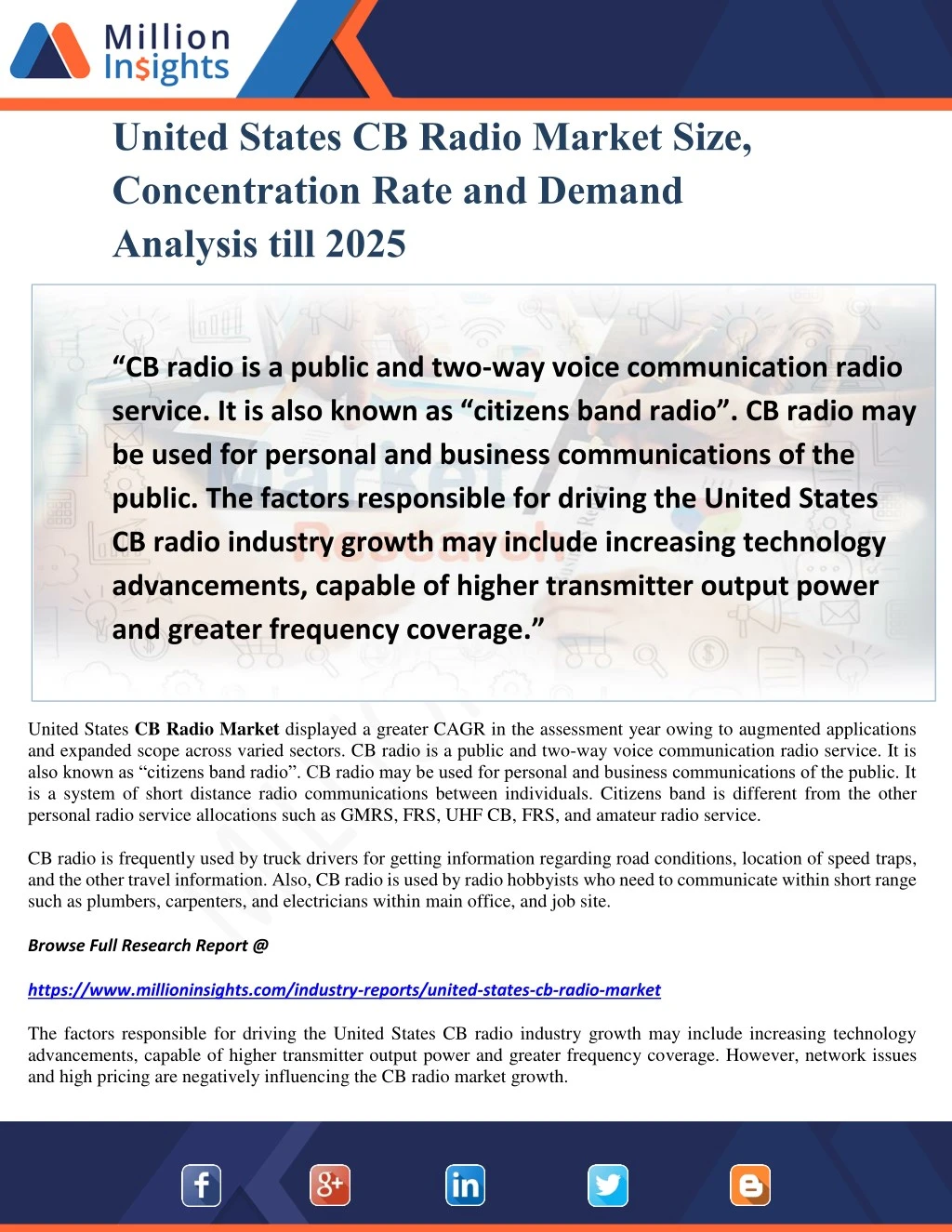 united states cb radio market size concentration