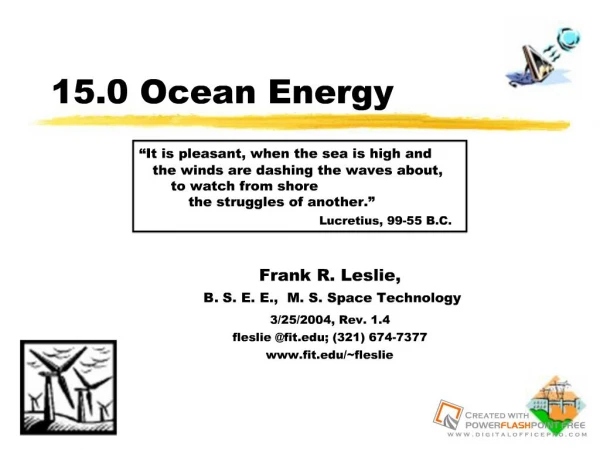 15.O Overview of Ocean Energy