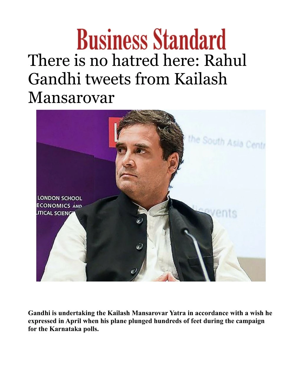 there is no hatred here rahul gandhi tweets from