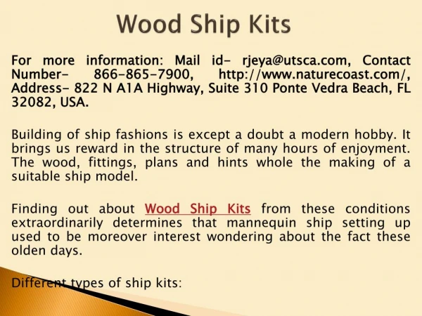 Wood Ship Kits