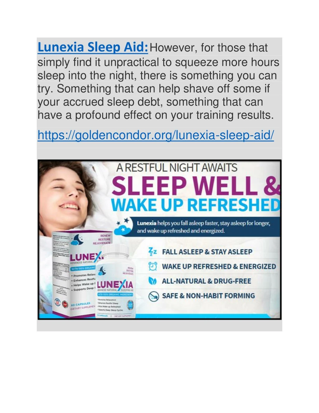 lunexia sleep aid however for those that simply