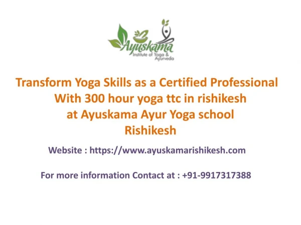 300 hour yoga ttc in rishikesh